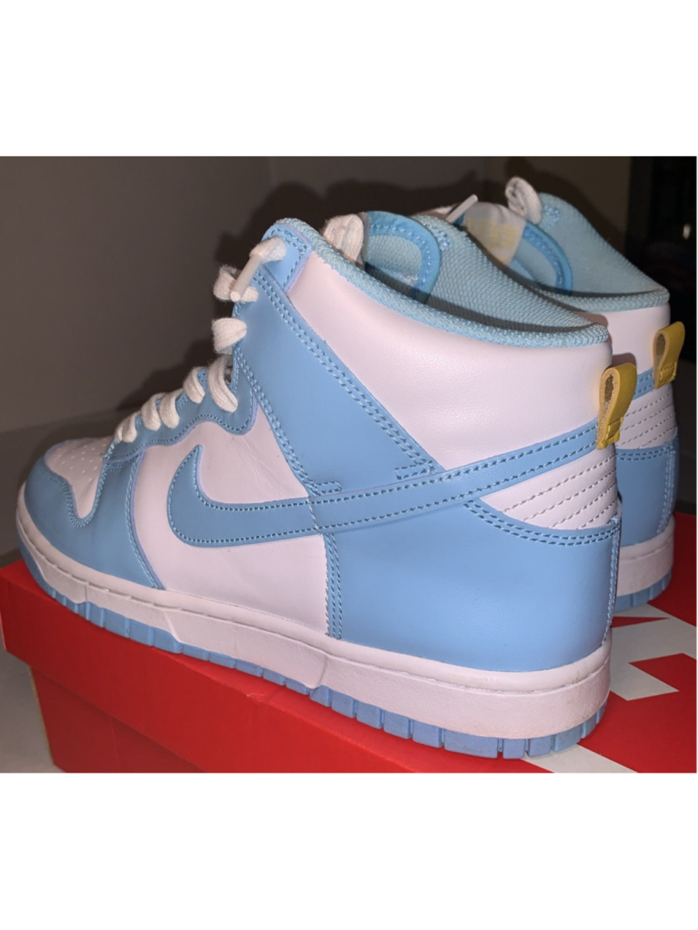 Nike Dunk Hi Retro Blue Chill/White Sneakers Mens Size 9.5 With Damaged Box - Picture 4 of 16